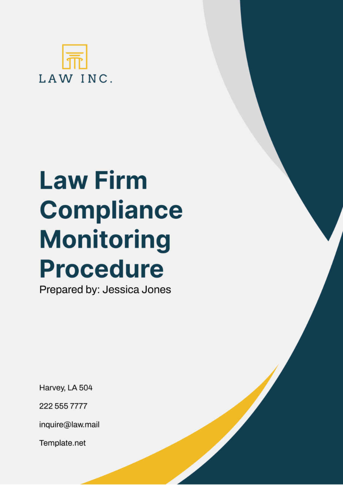 Law Firm Compliance Monitoring Procedure Template - Edit Online & Download