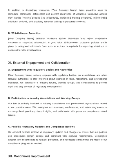 Free Law Firm Compliance Monitoring Procedure Template to Edit Online
