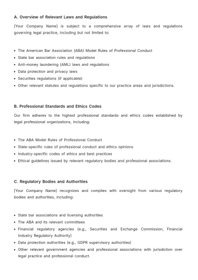 Free Law Firm Compliance Monitoring Procedure Template to Edit Online