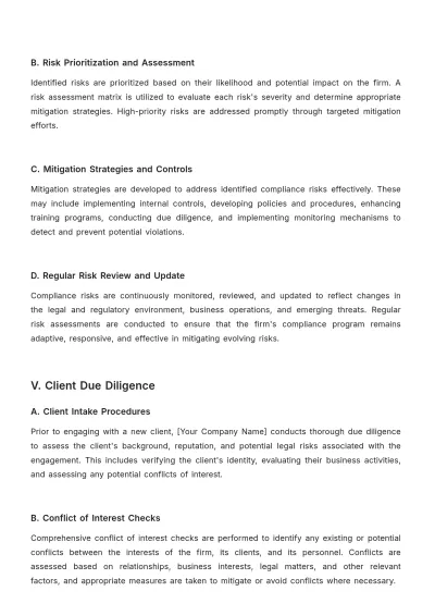Free Law Firm Compliance Monitoring Procedure Template to Edit Online