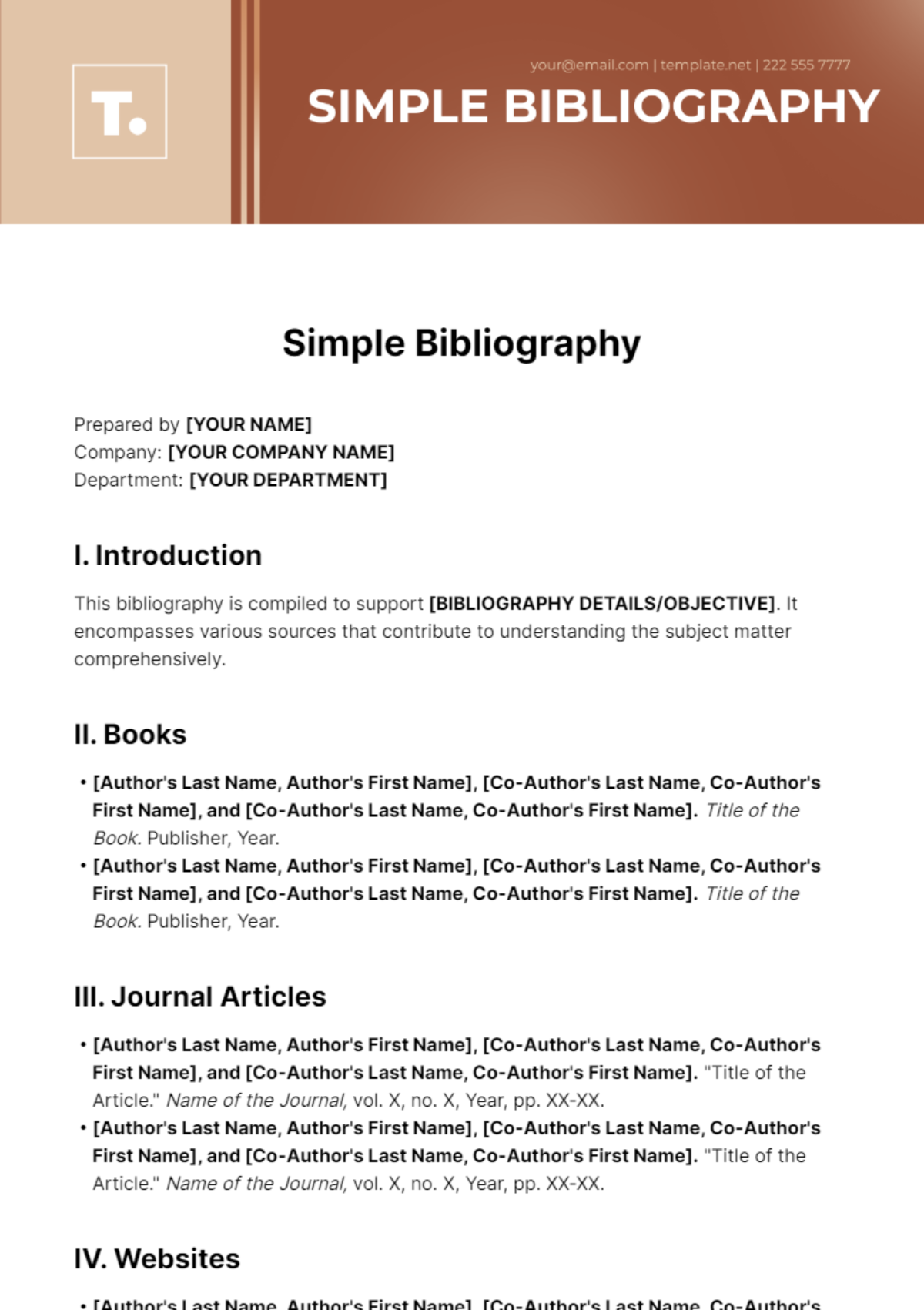 Simple Bibliography Template