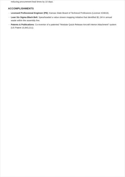 Free Engineering ATS Resume Template, AI Resume Builder