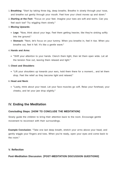 Free Body Scan Script For Kids Template to Edit Online