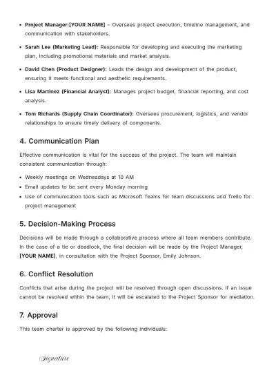 Free Pmi Team Charter Template to Edit Online