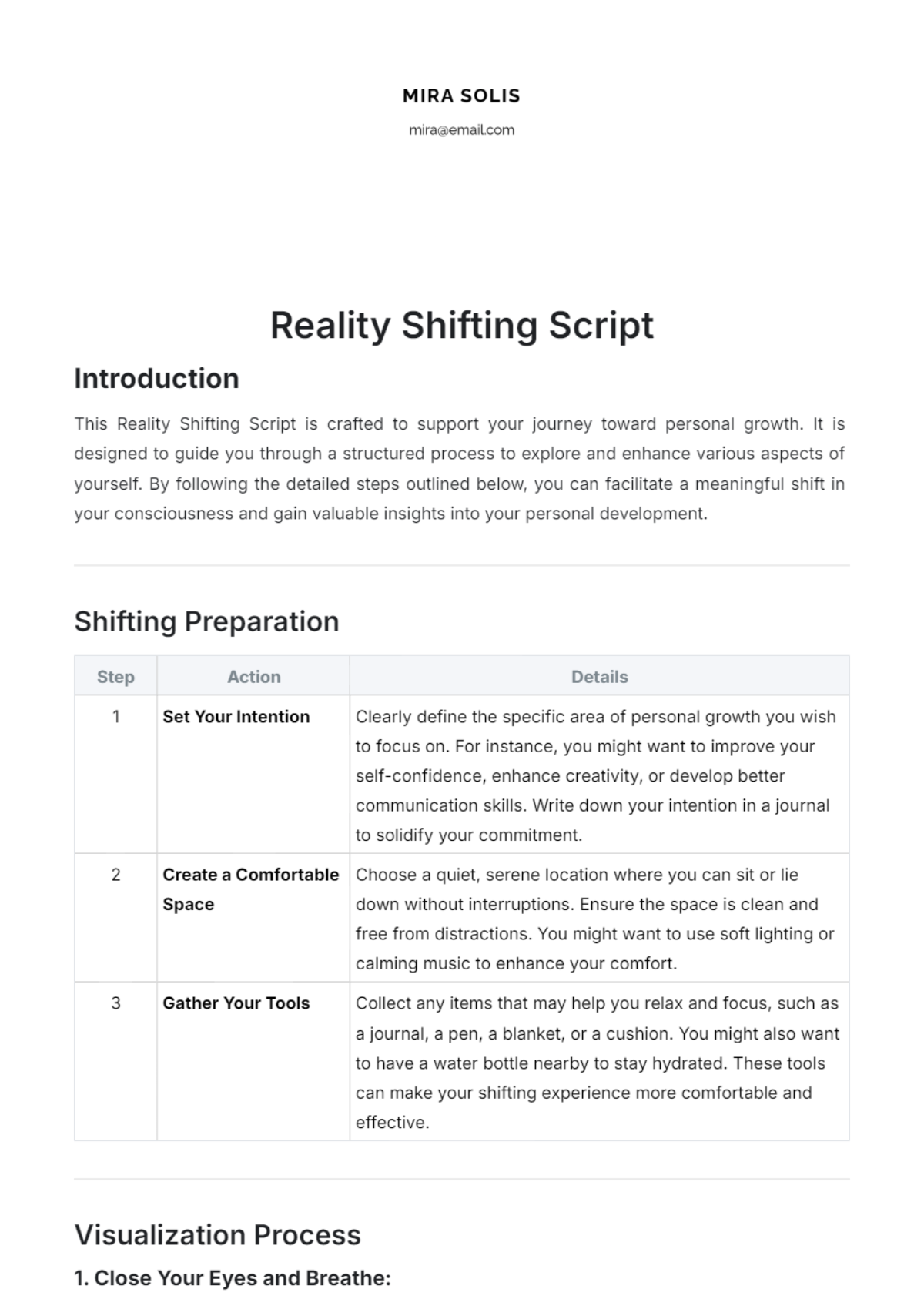 Reality Shifting Script Layout Template - Edit Online & Download