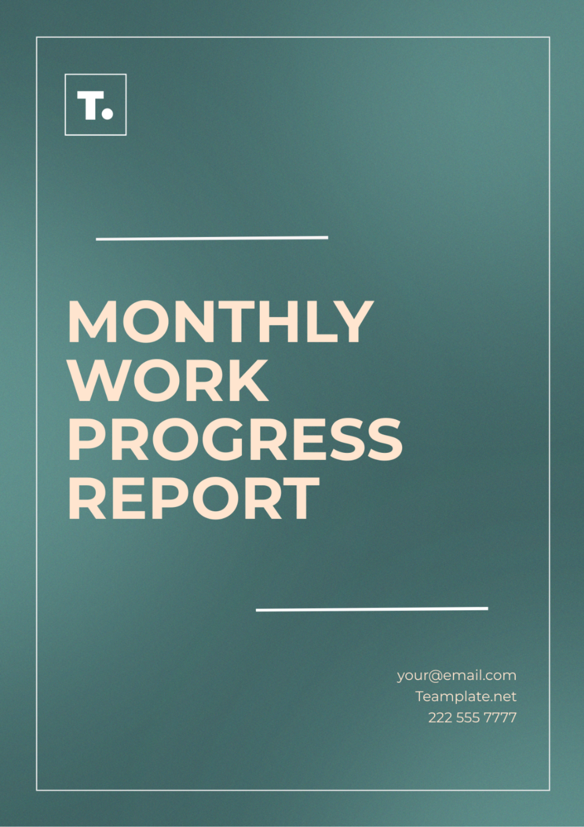 Monthly Work Progress Report Template