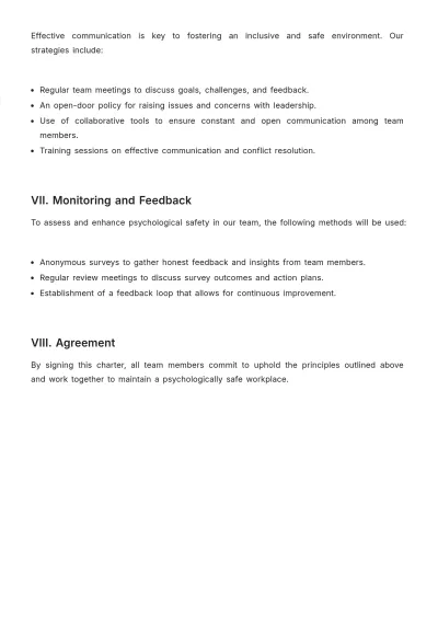Free Psychological Safety Team Charter Template to Edit Online