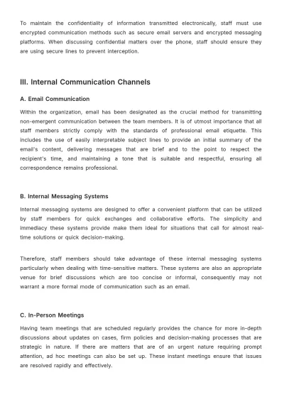 Free Law Firm Communication Protocol Procedure Template to Edit Online