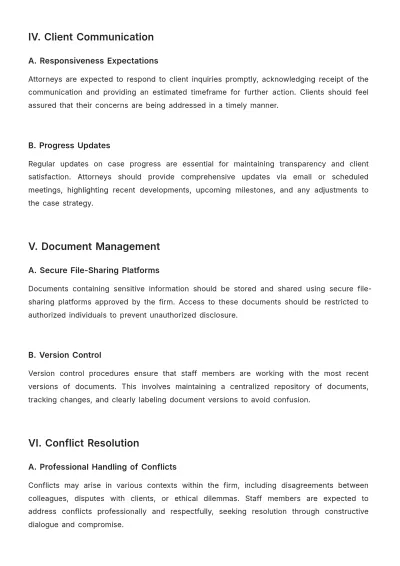 Free Law Firm Communication Protocol Procedure Template to Edit Online