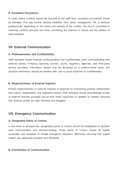 Free Law Firm Communication Protocol Procedure Template to Edit Online