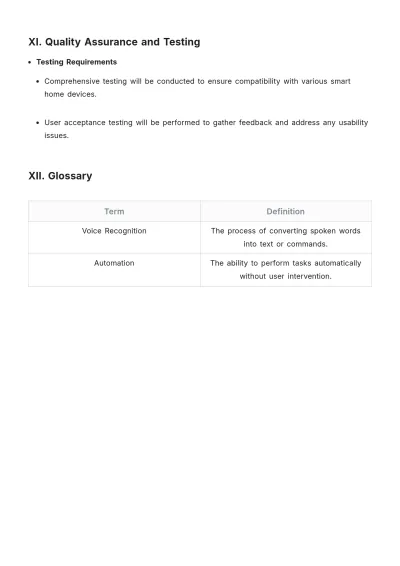 Free Product Requirements Document Table of Contents Template to Edit Online