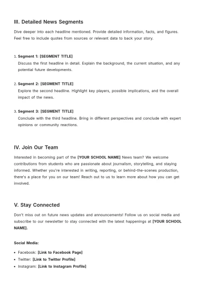 Free News Script For Students Template to Edit Online