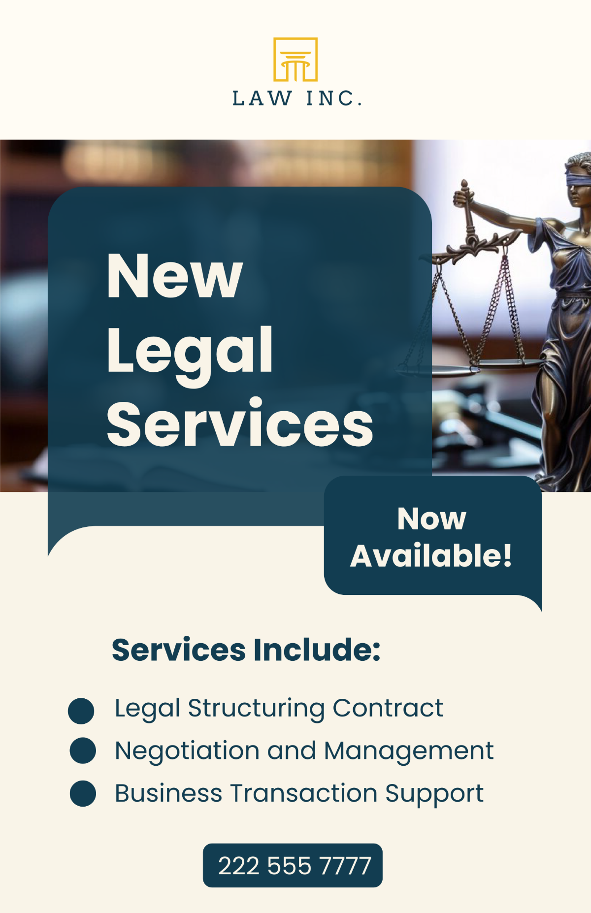 Law Firm Announcement Poster Template