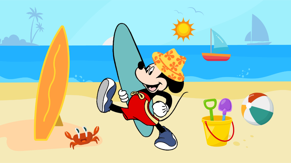 Free Mickey Mouse Summer Background