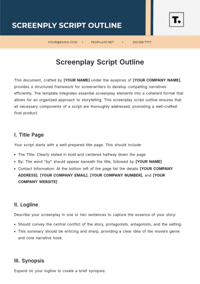 Free Screenplay Script Outline Template to Edit Online