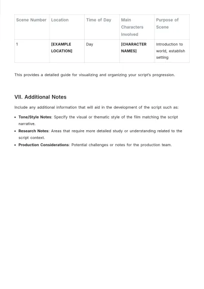 Free Screenplay Script Outline Template to Edit Online