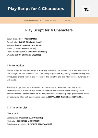 Free Play Script For 4 Characters Template to Edit Online