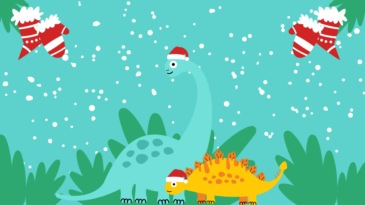 Christmas Dinosaur Background