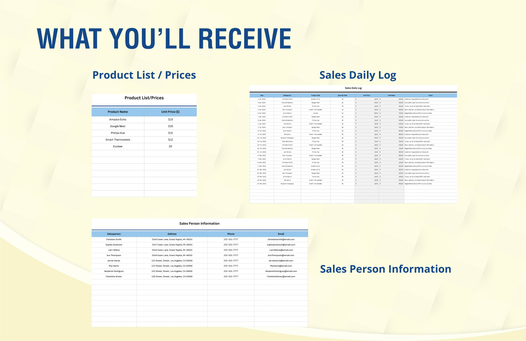 Sales Daily Log Template