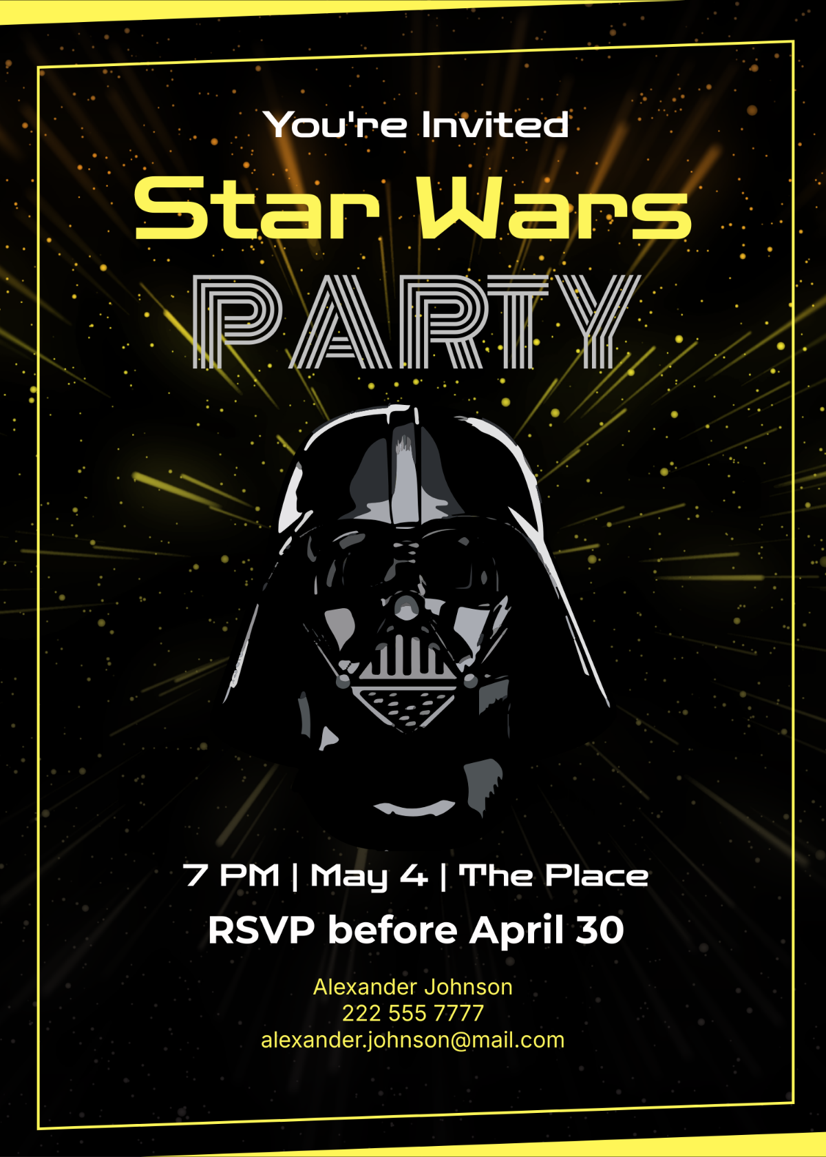 Star Wars Party Invitation Template - Edit Online & Download