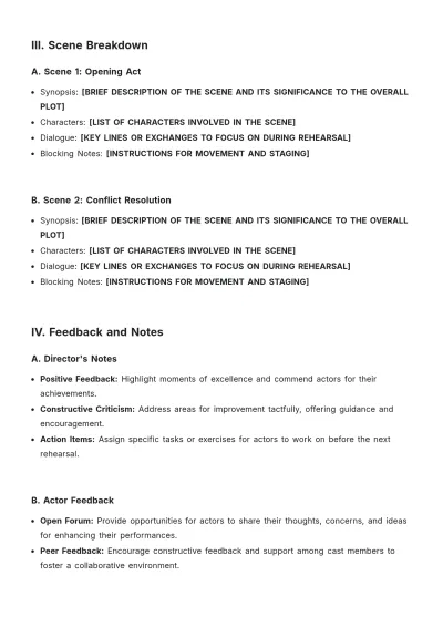 Free High School Musical Playscript Template to Edit Online