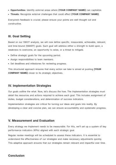 Free Strategic Planning Script Template to Edit Online