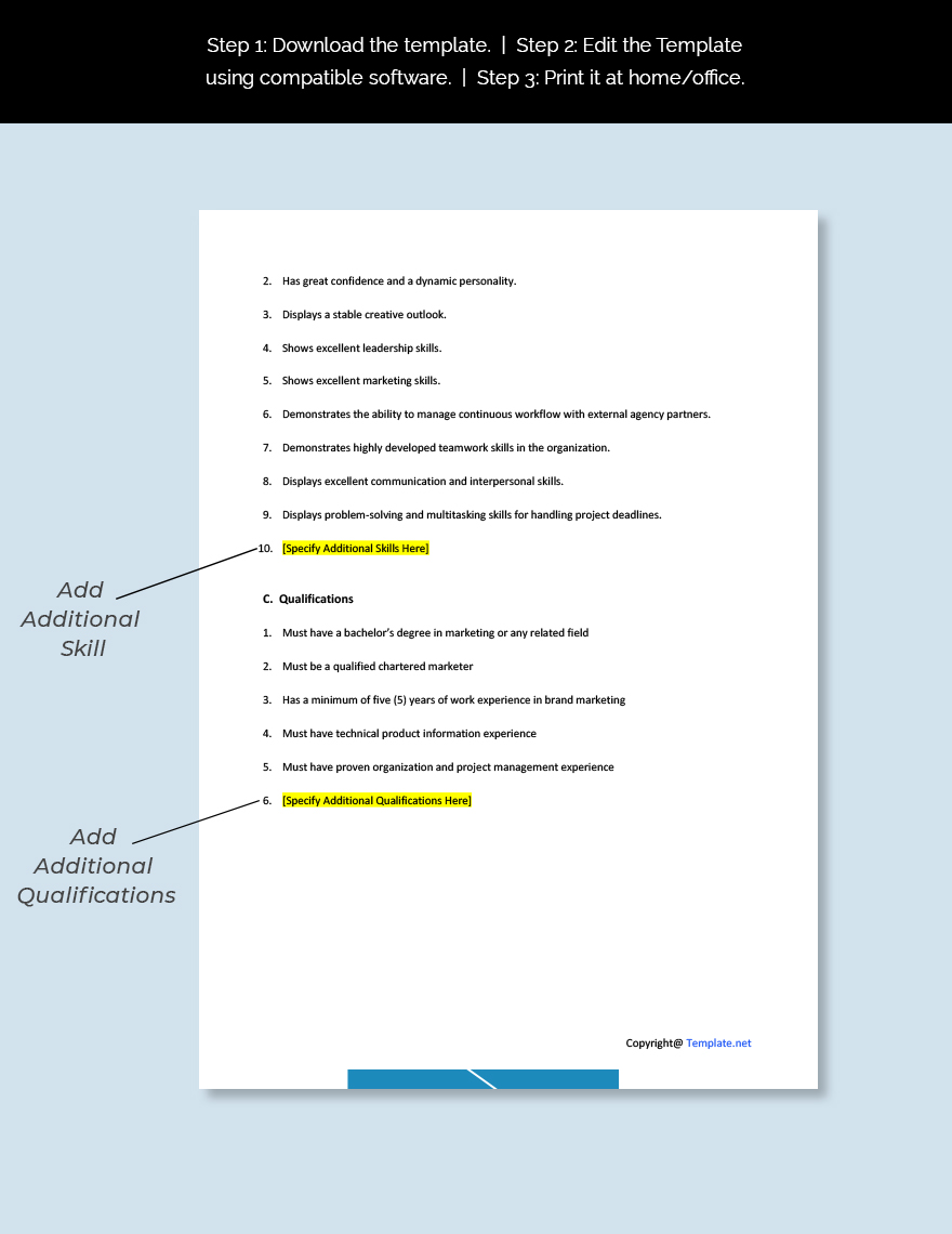Free Marketing Services Manager Job Description Template - Google Docs,  Word, Apple Pages | Template.net
