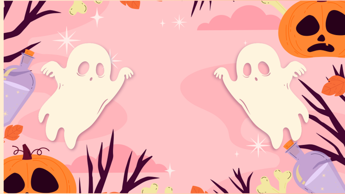 Free Pink Ghost Halloween Background