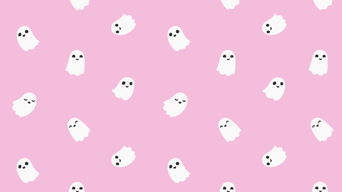 Pink Ghost Halloween Background