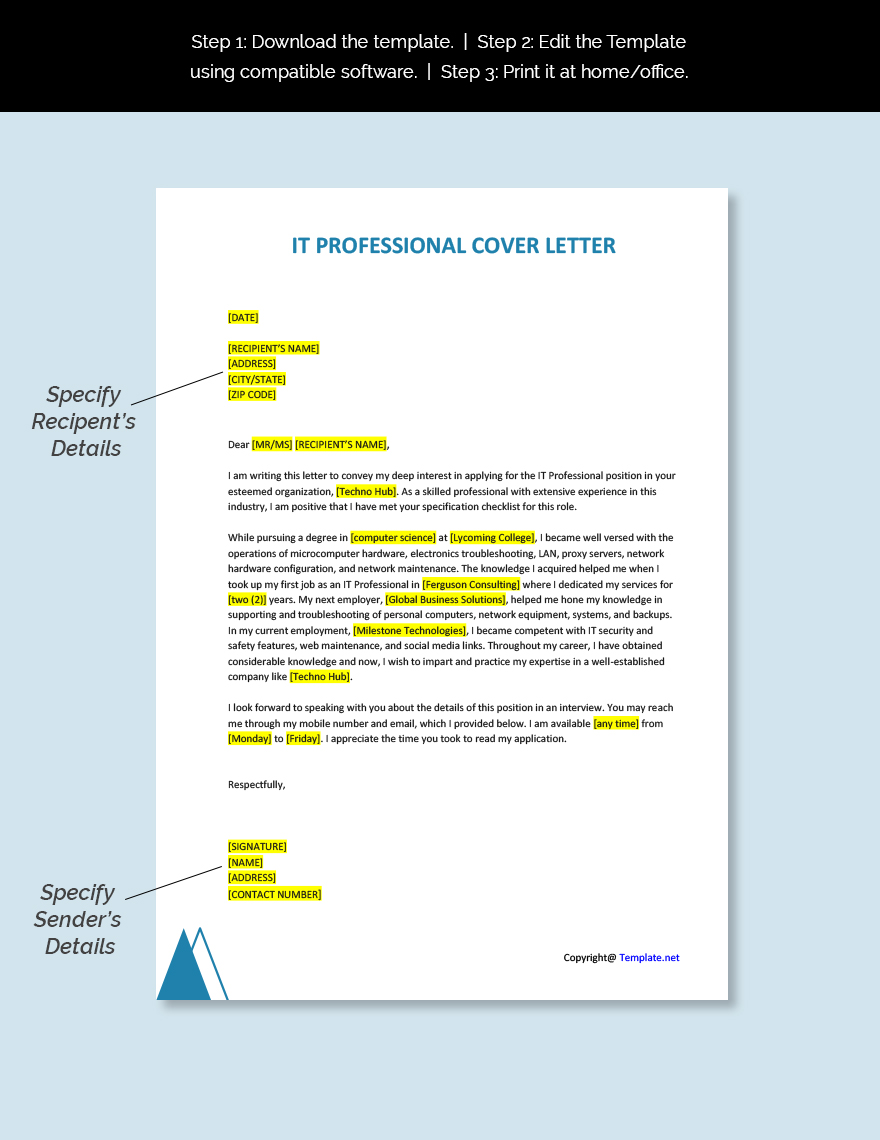 IT Professional Cover Letter