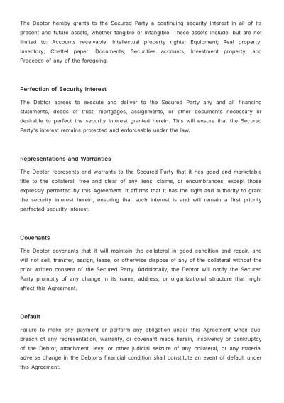 Free Law Firm Security Agreement Template to Edit Online