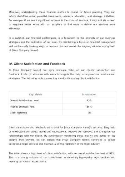 Free Law Firm Summary Report Template to Edit Online
