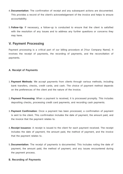 Free Law Firm Billing Procedure Template to Edit Online