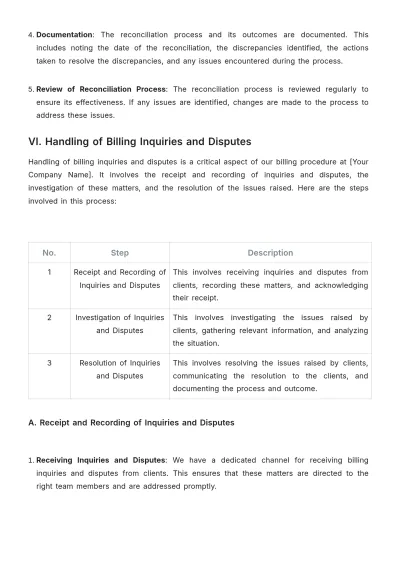 Free Law Firm Billing Procedure Template to Edit Online