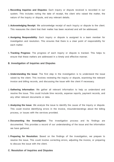 Free Law Firm Billing Procedure Template to Edit Online