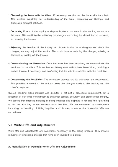 Free Law Firm Billing Procedure Template to Edit Online