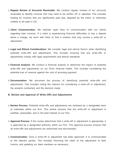 Free Law Firm Billing Procedure Template to Edit Online