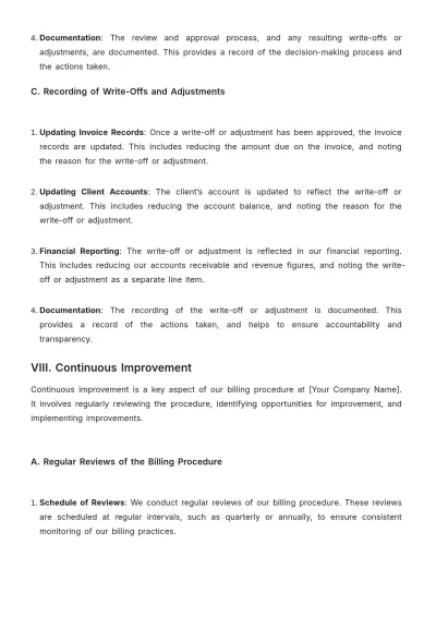 Free Law Firm Billing Procedure Template to Edit Online