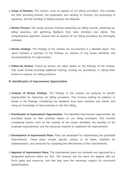 Free Law Firm Billing Procedure Template to Edit Online