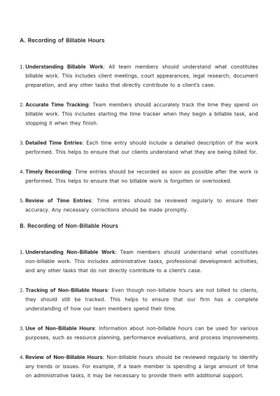 Free Law Firm Billing Procedure Template to Edit Online
