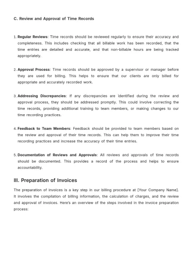 Free Law Firm Billing Procedure Template to Edit Online