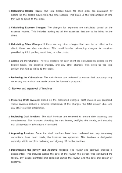Free Law Firm Billing Procedure Template to Edit Online
