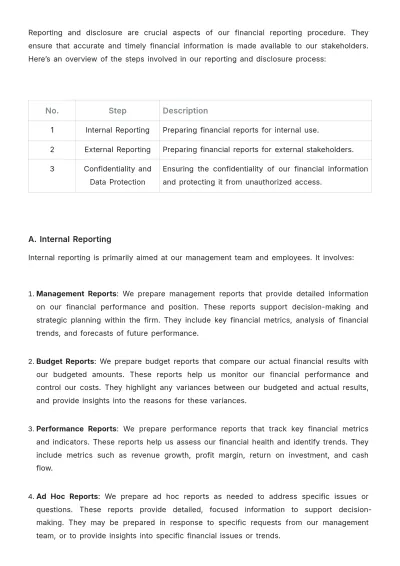 Free Law Firm Financial Reporting Procedure Template to Edit Online