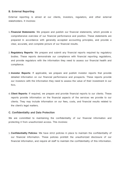 Free Law Firm Financial Reporting Procedure Template to Edit Online