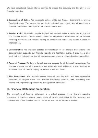 Free Law Firm Financial Reporting Procedure Template to Edit Online
