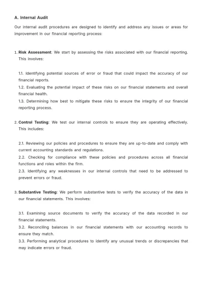 Free Law Firm Financial Reporting Procedure Template to Edit Online