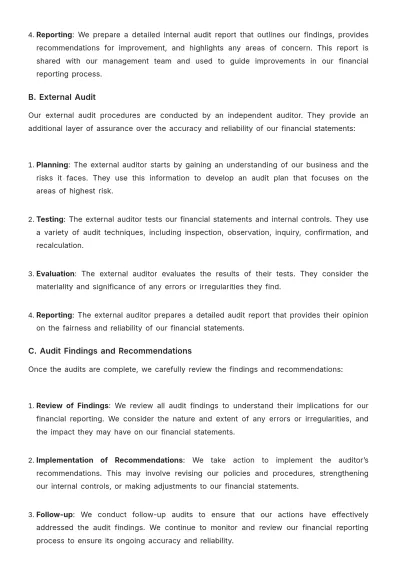 Free Law Firm Financial Reporting Procedure Template to Edit Online