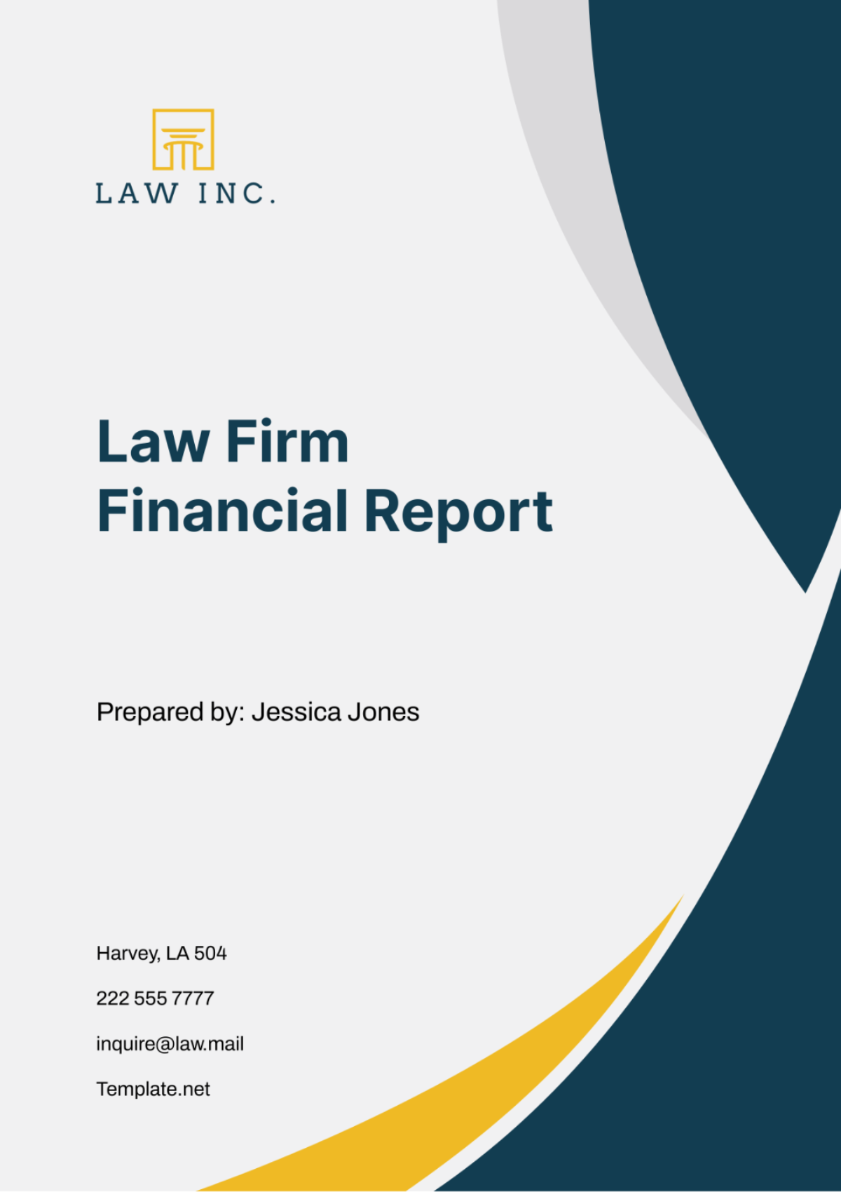 Law Firm Financial Report Template - Edit Online & Download