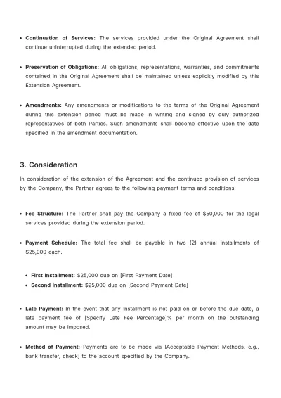 Free Law Firm Extension of Agreement Template to Edit Online