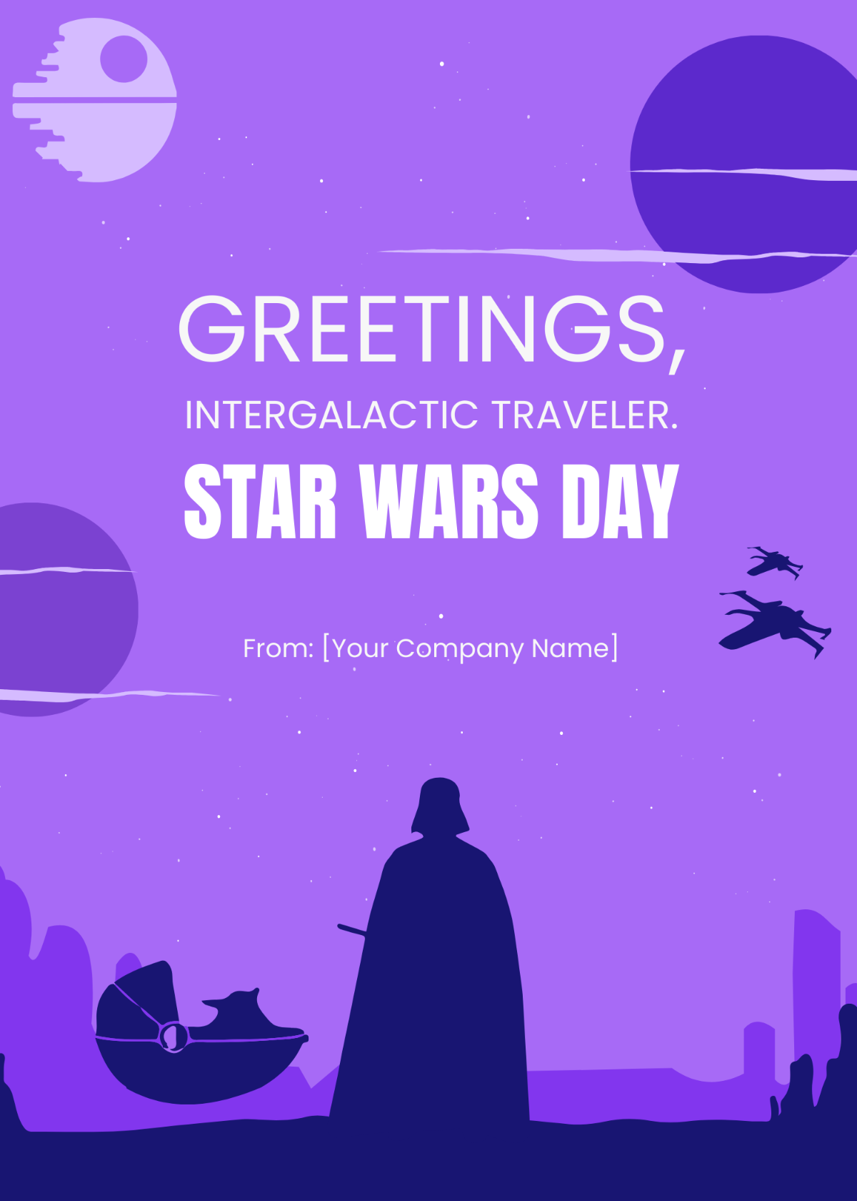Free Star Wars Greetings Card Template 